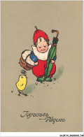 AS#BFP1-0375 - VOEUX - Joyeuses Pâques - Enfant Regardant Un Poussin - Ostern