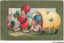 AS#BFP1-0361 - VOEUX - Bonnes Pâques - Enfants, Dont L'un Peignant Les ufs - Pasen