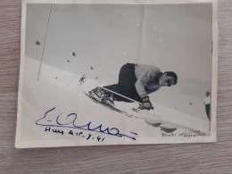 38 Alpes Alpe D'Huez  Photo Ellière Alpe D'huez Ski Skieur Sport Dédicacée16 MARS 1941 Signature - Europe