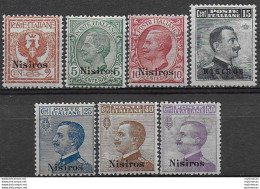 1912 Egeo Nisiro 7v. Ordinaria MNH Sassone N. 1/7 - Andere & Zonder Classificatie