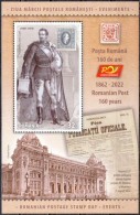 2022, Romania, Stamp Day, Postal History, Princes, Stamps, Souvenir Sheet, MNH(**), LPMP 2377a - Nuovi