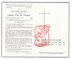 DP Juff. Leonie Van De Vijvere ° De Klinge Sint-Gillis-Waas 1875 † 1948 - Devotieprenten