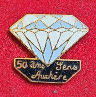 SUPER PIN'S "DIAMENT" 50 Ans Sens Auchère, émail Grand Feu Base Or, Format 2,3X2cm - Arthus Bertrand