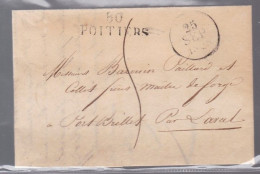 Lettre Dite Précurseurs  Sur  Lettre   80 Poitiers  Dateur A  Septembre 1828 Destination Port Brittet  Par Laval - 1801-1848: Vorläufer XIX