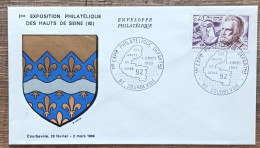 YT N°1560 - 1ère EXPOSITION PHILATELIQUE DEPARTEMENTALE DES HAUTS DE SEINE - COURBEVOIE - 1969 - Cartas & Documentos