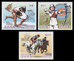 North Korea 2014 Mih. 6085/87 Holiday Sport Games. Wrestling. Archery. Horse Riding MNH ** - Korea, North