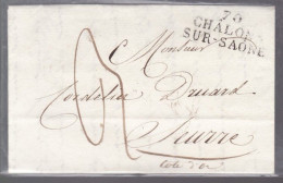 Lettre Dite Précurseurs  Sur  Lettre    Marque Postale   70 Chalons Sur Saône   Destination Seurre - 1801-1848: Voorlopers XIX