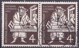 BRD 1954 Mi. Nr. 198 O/used Waagrechtes Paar (BRD1-5) - Gebruikt