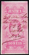 Revenue/ Fiscaux/ Fiscal, Portugal - 1893. Justiça -|- 50 Réis - Gebruikt