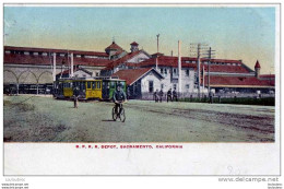 SACRAMENTO CALIFORNIA  S.P.R.R. DEPOT TRAMWAYS EDIT MITCHELL - Other & Unclassified