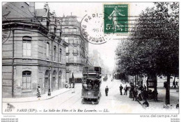 75 PARIS LA SALLE DES FETES ET LA RUE LECOURBE LL N°1470 VOYAGEE 1913 - Autres & Non Classés