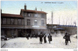 92 ASNIERES LA GARE COLORISEE EDIT JOURNOT N°21 - Asnieres Sur Seine