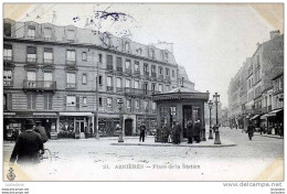 92 ASNIERES PLACE DE LA STATION N°21 VOYAGEE 1904 - Asnieres Sur Seine