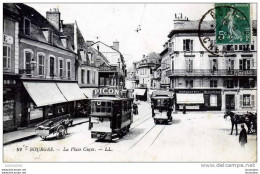 18 BOURGES  LA PLACE CUJAS EDIT LL N°92 VOYAGEE 1921 COLORISEE - Bourges