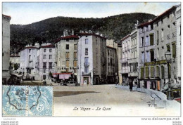 30 LE VIGAN LE QUAI EDIT T.E. VOYAGEE 1905 COLORISEE - Le Vigan