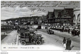 14 DEAUVILLE PROMENADE DE LA MER AVEC AUTOS ROYAL HOTEL LL N°235 VOYAGEE 1914 - Deauville