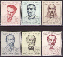 Yugoslavia 1965 - Famous People - Mi 1136 -1141 - MNH**VF - Unused Stamps