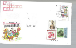 CHINE ENTIER POSTAL RECOMMANDEE POUR LA FRANCE - Blocchi & Foglietti