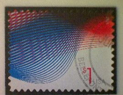 United States, Scott #4953, Used(o), 2015, Patriotic Waves, $1.00, Red And Blue - Gebruikt