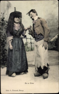 CPA Anciens Costumes Bressans, La Demande En Mariage - Costumes