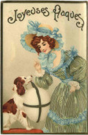 Ostern - Frau - Hund - Ei - Pasen