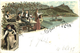 Rüdesheim - Gruss Vom Rhein - Litho - Ruedesheim A. Rh.