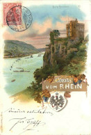 Burg Rheinstein - Gruss Vom Rhein - Litho - Sonstige & Ohne Zuordnung