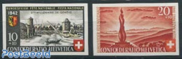 Switzerland 1942 2000 Years Geneva 2v (from S/s) Imperforated, Mint NH, Transport - Ships And Boats - Nuevos