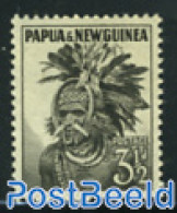 Papua New Guinea 1958 3.5p Black, Stamp Out Of Set, Mint NH, History - Papúa Nueva Guinea