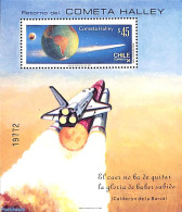 Chile 1985 Halleys Comet S/s, Perforated, Mint NH, Science - Transport - Astronomy - Space Exploration - Halley's Comet - Astrologie