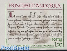 Andorra, French Post 1978 Paeraga Treaty 1v Imperforated, Mint NH, Art - Handwriting And Autographs - Nuevos