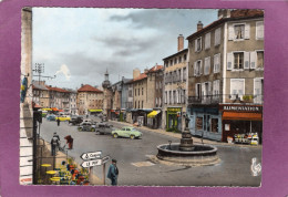 43 YSSINGEAUX La Place Maréchal Foch Automobiles Renault Dauphine 4CV Citroën 2cv Camionnette Peugeot 203 Carte Recoupée - Yssingeaux