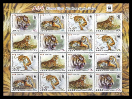 North Korea 2017 Mih. 6363/66 Fauna. WWF. Siberian Tiger (M/S Of 16) MNH ** - Korea, North