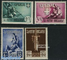 Serbia 1943 War Disabled Soldiers 4v, Unused (hinged), Health - History - Disabled Persons - Militarism - Behinderungen