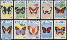 Uganda 1990 Butterflies 10v (blue UGANDA, No Year), Mint NH, Nature - Butterflies - Otros & Sin Clasificación