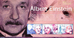 Nevis 2000 Albert Einstein 3v M/s, Mint NH, History - Science - Nobel Prize Winners - Physicians - Prix Nobel