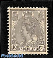 Netherlands 1899 10c, Grey, Stamp Out Of Set, Unused (hinged) - Neufs