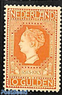 Netherlands 1913 10G Orange, Stamp Out Of Set, Unused (hinged), History - Kings & Queens (Royalty) - Nuevos