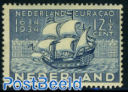 Netherlands 1934 12.5c, 17th Century War Ship, Stamp Out Of Set, Mint NH, Transport - Ships And Boats - Ongebruikt