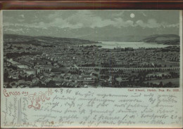 11357479 Zuerich Blick Ueber Die Stadt Zuerichsee Alpenpanorama Im Mondschein Zu - Otros & Sin Clasificación