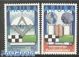 Aruba 1996 Solidarity, Freemasonry 2v, Mint NH, Science - Various - Weights & Measures - Freemasonry - Massoneria