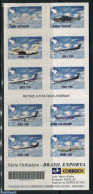 Brazil 2000 Aeroplanes 10v S-a In Booklet, Mint NH, Transport - Aircraft & Aviation - Ongebruikt