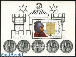 Uganda 1989 Hamburg Harbour S/s, Mint NH, History - Various - Germans - History - Money On Stamps - Art - Handwriting .. - Münzen