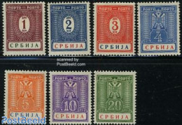 Serbia 1942 Postage Due 7v, Mint NH - Serbia