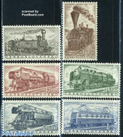 Czechoslovkia 1956 Locomotives 6v, Mint NH, History - Transport - Europa Hang-on Issues - Railways - Andere & Zonder Classificatie