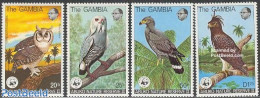 Gambia 1978 WWF, Birds 4v, Mint NH, Nature - Birds - Birds Of Prey - Owls - World Wildlife Fund (WWF) - Gambia (...-1964)