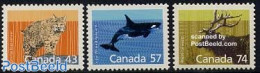 Canada 1988 Mammals 3v, Mint NH, Nature - Animals (others & Mixed) - Cat Family - Deer - Sea Mammals - Ongebruikt