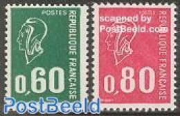 France 1974 Definitives 2v, Normal Paper, Mint NH - Ungebraucht