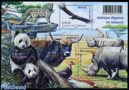France 2009 Endangered Animals S/s, Mint NH, Nature - Animals (others & Mixed) - Birds - Birds Of Prey - Rhinoceros - .. - Nuevos