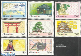 Ghana 1992 Philanippon 8v, Mint NH, Nature - Various - Trees & Forests - Maps - Castles & Fortifications - Sculpture - Rotary, Lions Club